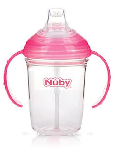 لیوان نی دار تریتان +6 ماه صورتی نابی Nuby