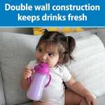 لیوان دوجداره دکتر براونز مدل Insulated Straw Cup صورتی Dr browns thumb 2