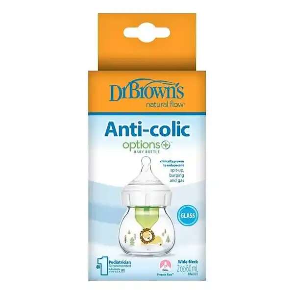 شیشه شیر پیرکس 60 میل دکتر براونز مدل نچرال طرح شیر Dr browns