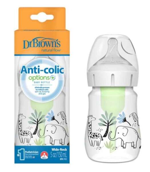 شیشه شیر 150 میل طرح دار (جنگل) دکتر براونز Dr browns