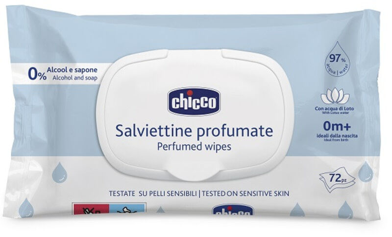 دستمال مرطوب 98% آب همراه با رایحه 72 عددی چیکو chicco gallery0