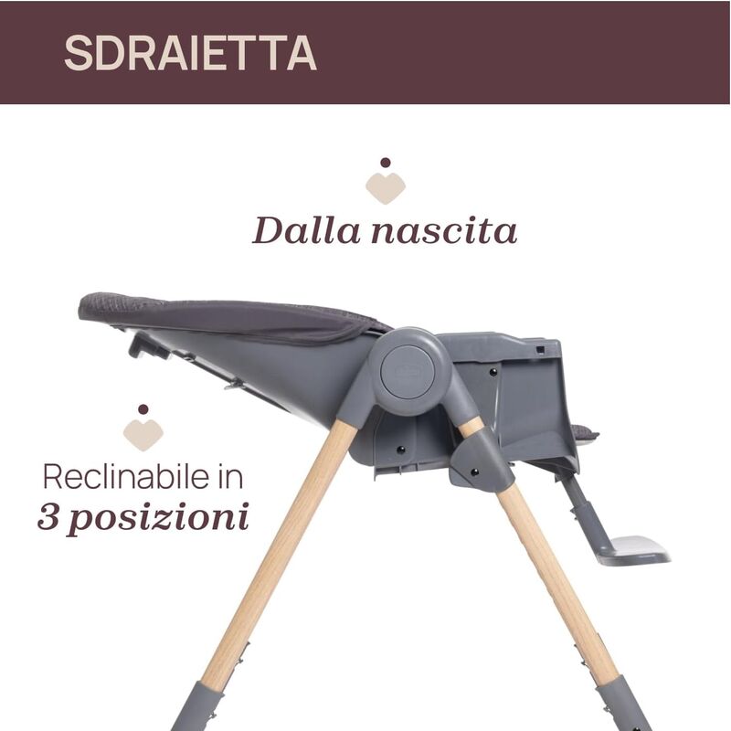 صندلی غذا چیکو مدل Polly Essential طوسی gallery1