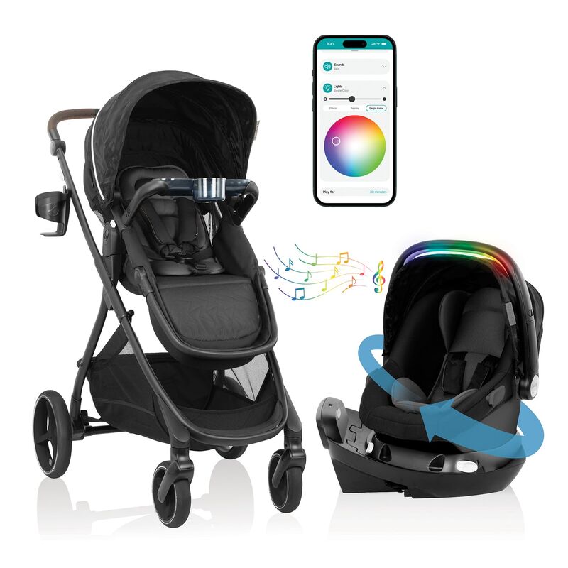 ست کالسکه و کریر Evenflo Shyft Intuiti+ Travel System مدل Revolve180 LiteMax NXT رنگ مشکی gallery0