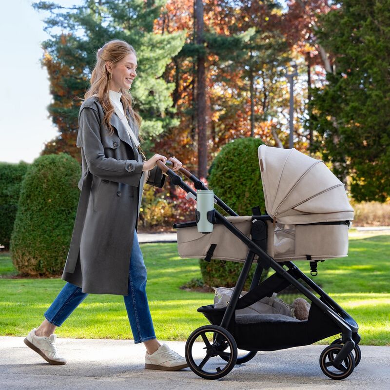 ست کالسکه و کریر Evenflo Shyft Intuiti+ Travel System مدل Revolve180 LiteMax NXT رنگ کرم gallery21