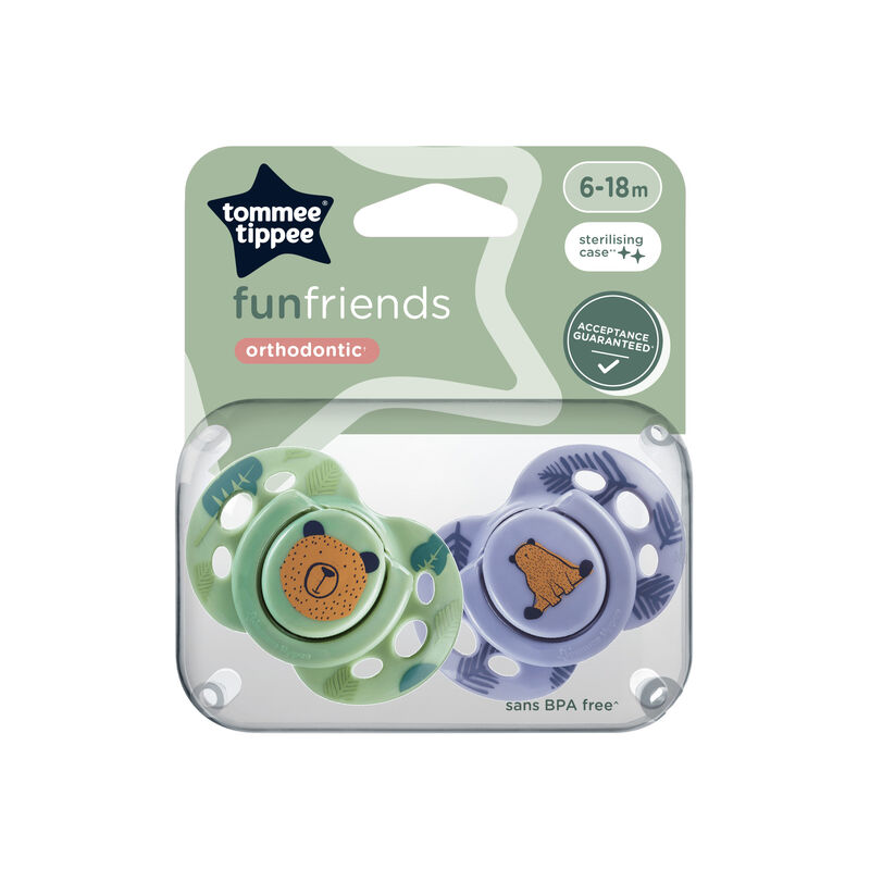 پستانک Tommee Tippee مدل fun friends بسته دو عددی M6-18 gallery0