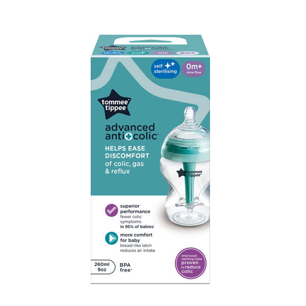 شیشه شیر آنتی کولیک 260 میل Advanced Anti-Colic تامی تیپی Tommee Tippee