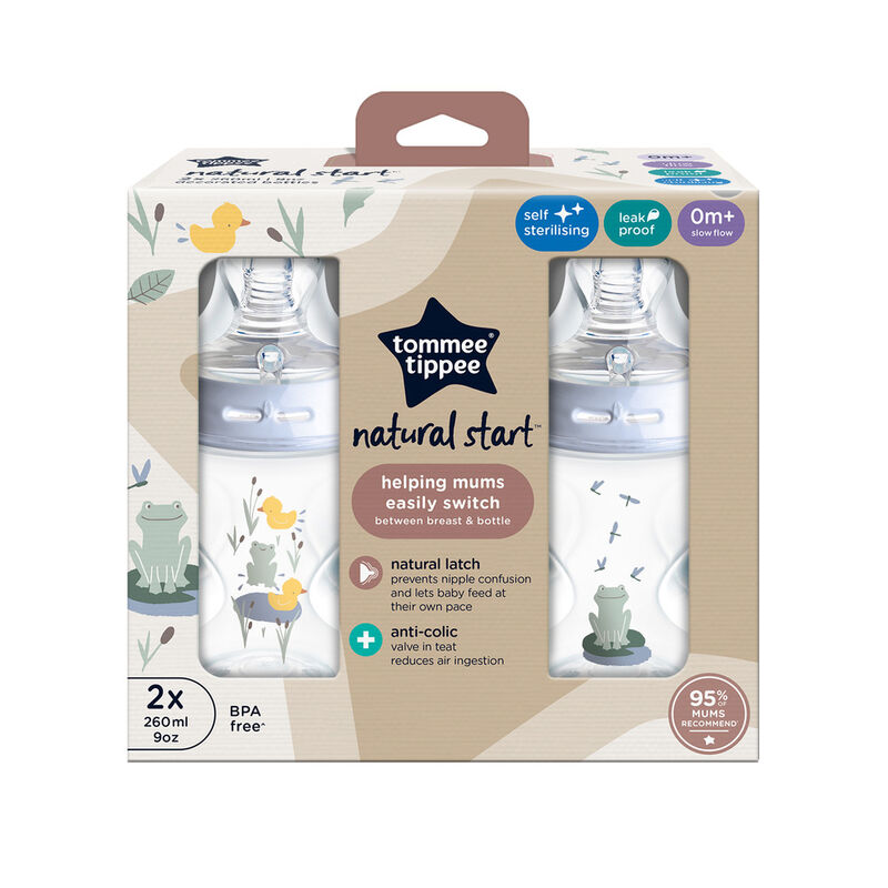 شیشه شیر 260 میل طرح دار آبی Natural Start تامی تیپی Tommee Tippee پک 2 عددی gallery0