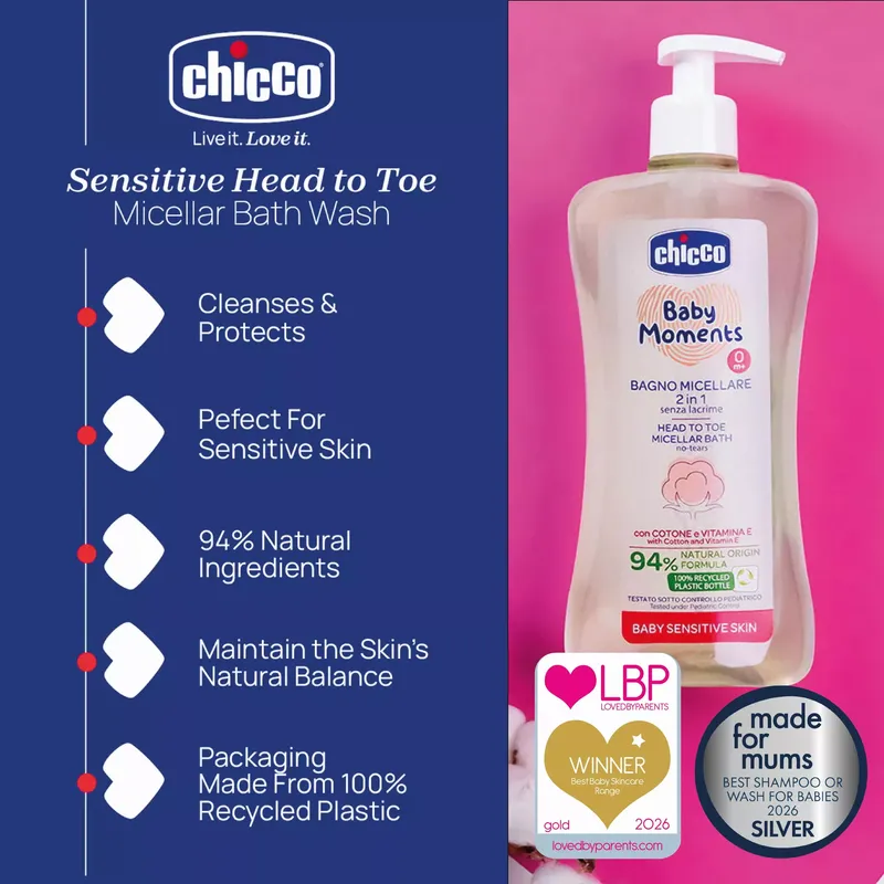 شامپو سر و بدن میسلار چیکو 500 میل Chicco BM Micellar Shampoo & Body Wash gallery0