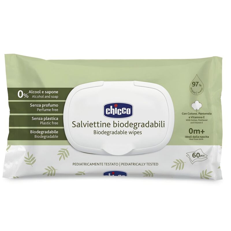 دستمال مرطوب 97% آب همراه با رایحه 60 عددی چیکو chicco gallery0