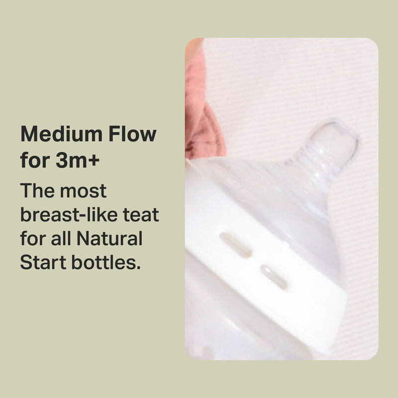 سرشیشه تامی تیپی +3m مدل Natural Start medium Flow پک 2 عددی Tommee Tippee gallery1