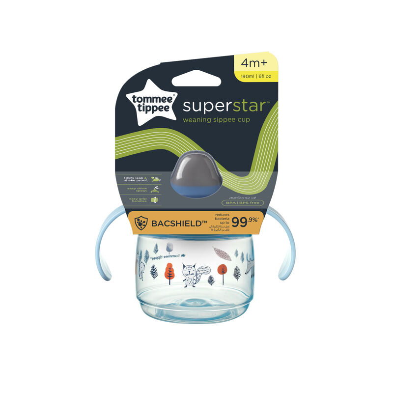 لیوان آموزشی +4M کودک تامی تیپی مدل Superstar Sippee آبی 190 میلی لیتر Tommee Tippee gallery0
